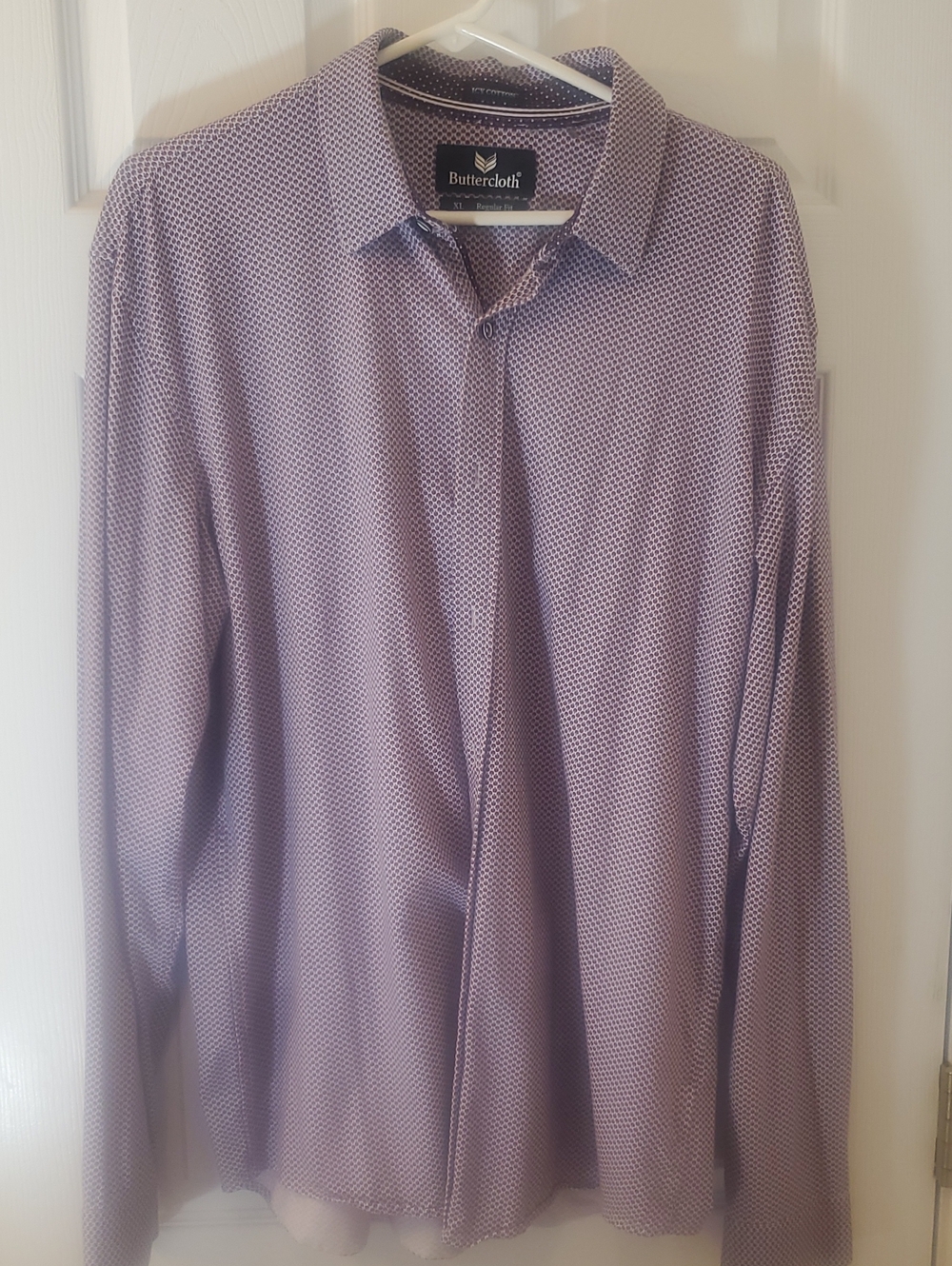 Buttercloth Lavender Micro-Pattern Long Sleeve Dress Shirt